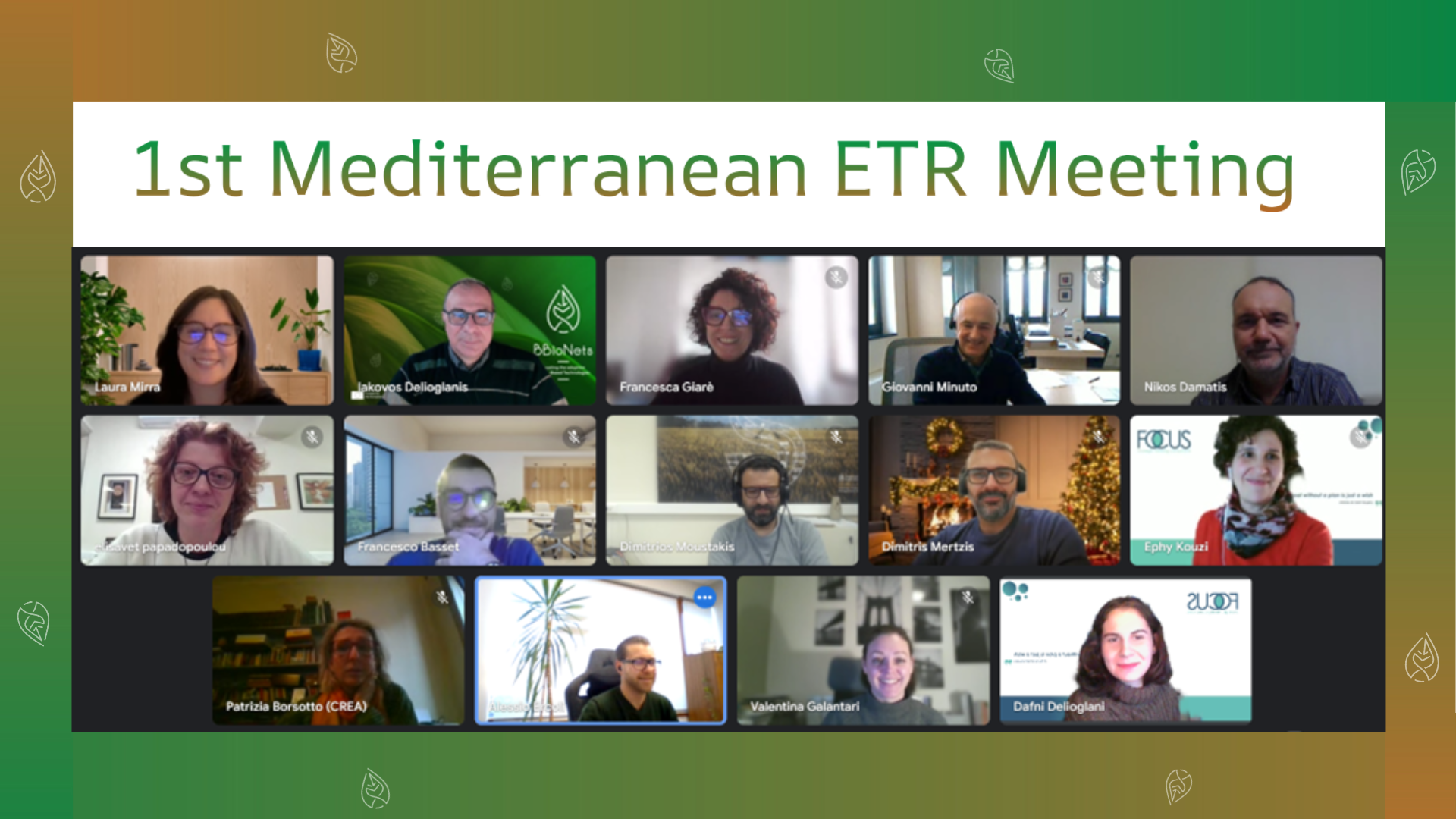 1st Mediterranean ETR Meeting