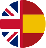 English and Spanish flags
