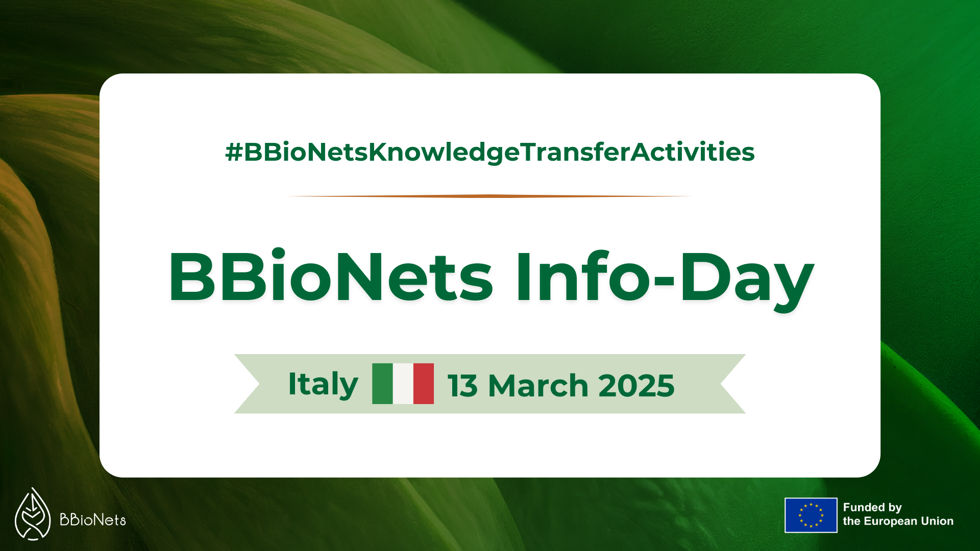 BBioNets Info-Day | Italy, 13 March 2025