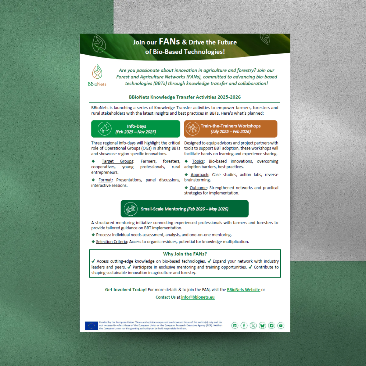 BBioNets Knowledge Transfer Activities poster